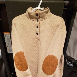 Sleeve Patch Camel Sweater